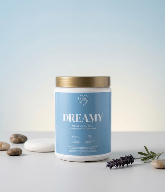 Frasco de suplemento Yess Wellness con magnesio para ayudar a dormir y lograr un sueño profundo y reparador
